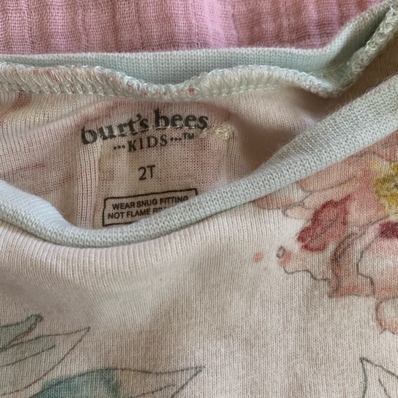 Burt’s Bees Kids Pajamas Floral Matching Set 2T - Picture 3 of 8